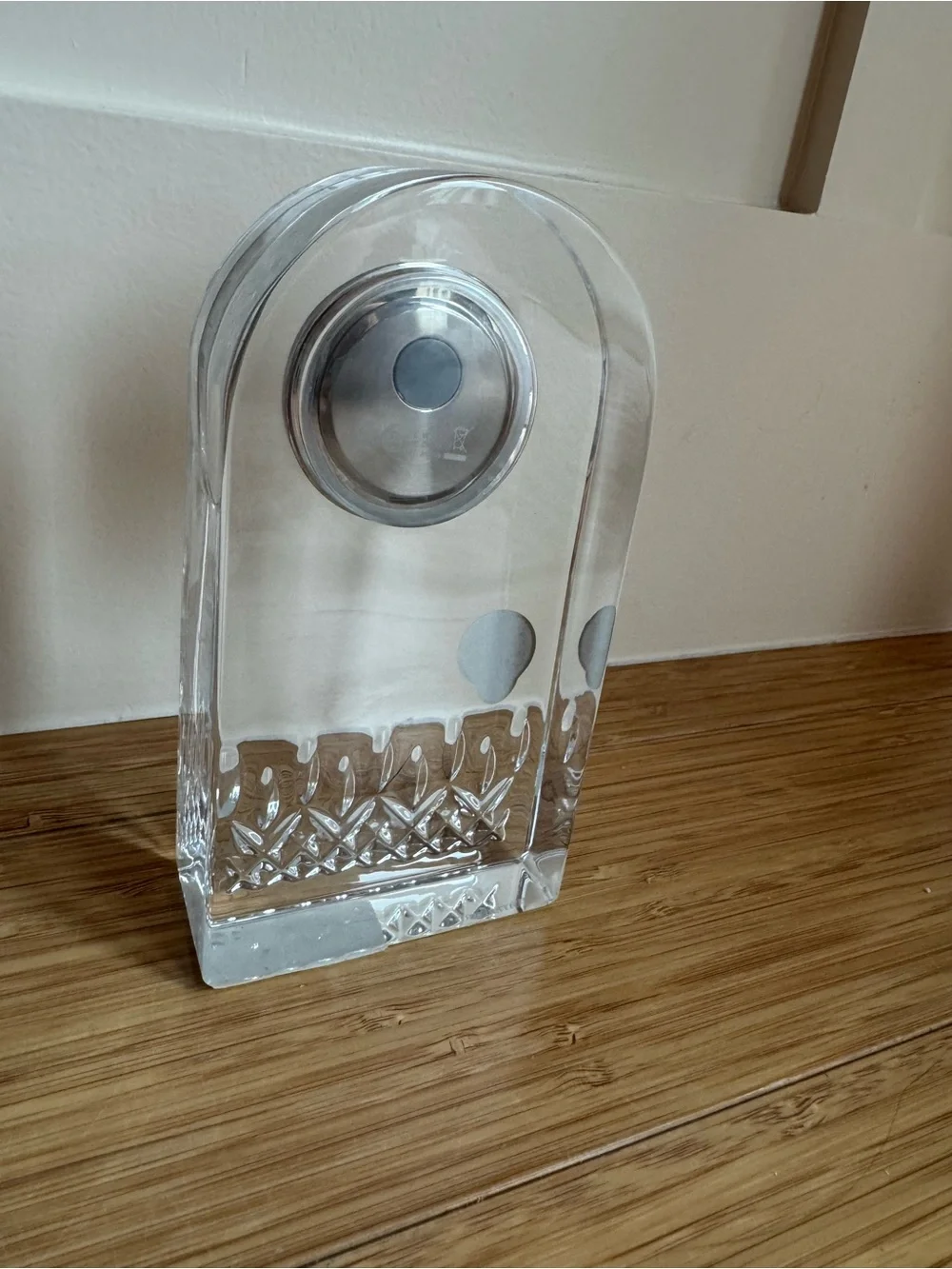 Waterford Crystal Clear Mantel Clock with Gold Trim